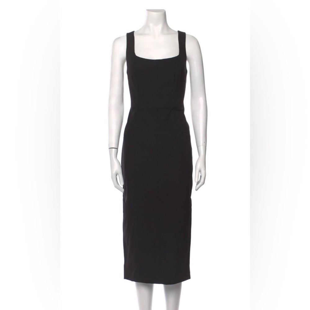 Christian Lacroix Black Square Neck Midi Dress Size Medium